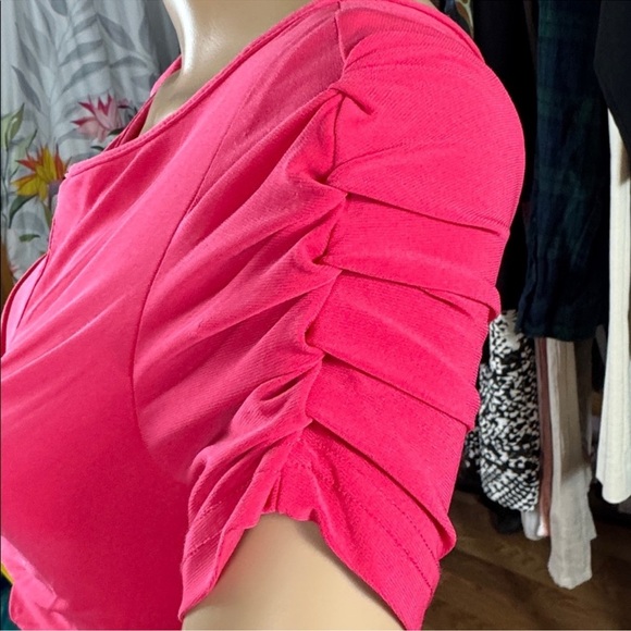 Joseph Ribkoff Pink Ruched Dress size 6 - Picture 6 of 7